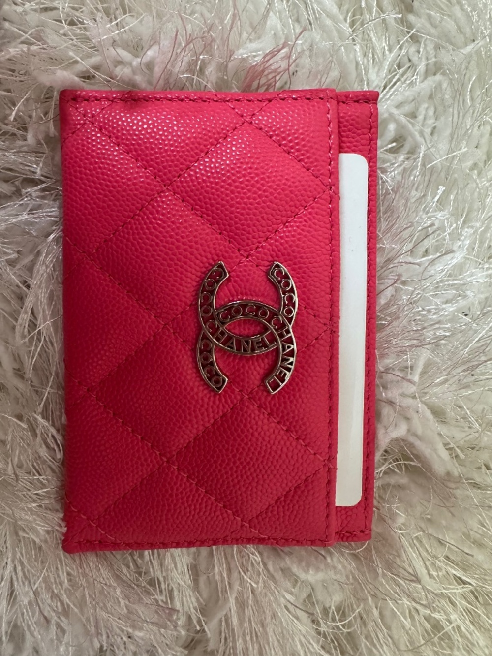 NEW Chanel CC Cardholder | Hot Pink Caviar Leather